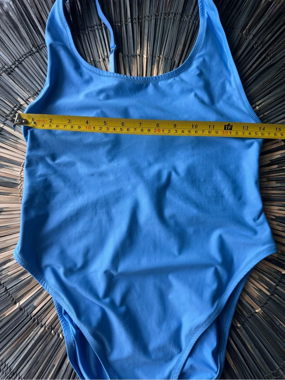 NWT SKIMS Signature Swim Scoop Neck One Piece Swimsuit Tide Blue Size XL
